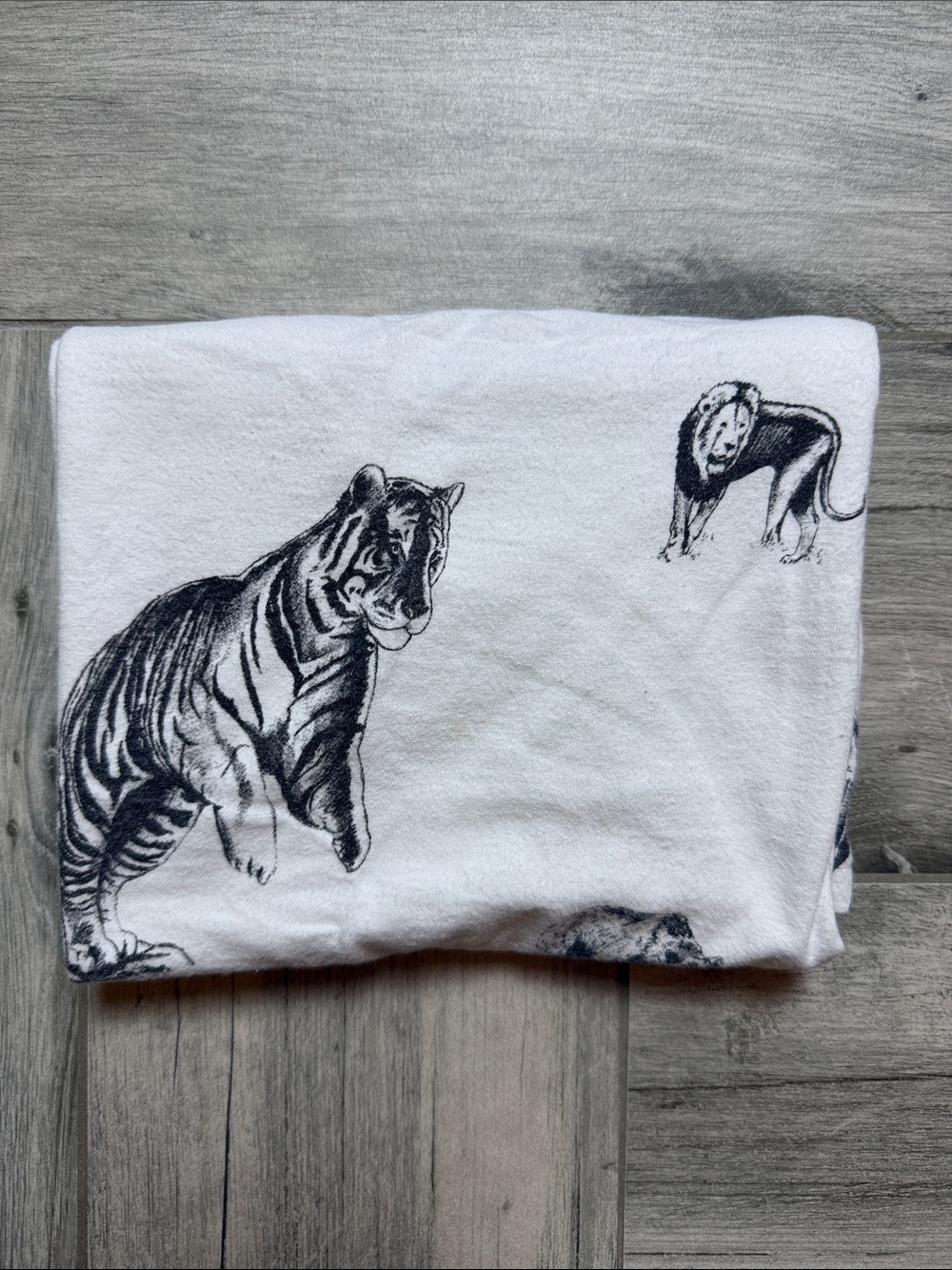 Ezekiel White Tank with Black Tiger Print